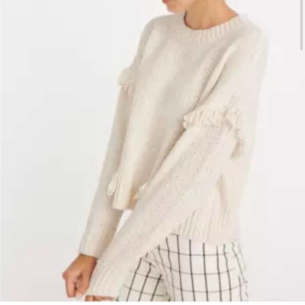 Madewell Women’s Montford Fringe Pullover Sweater Size Medium / Style AB762